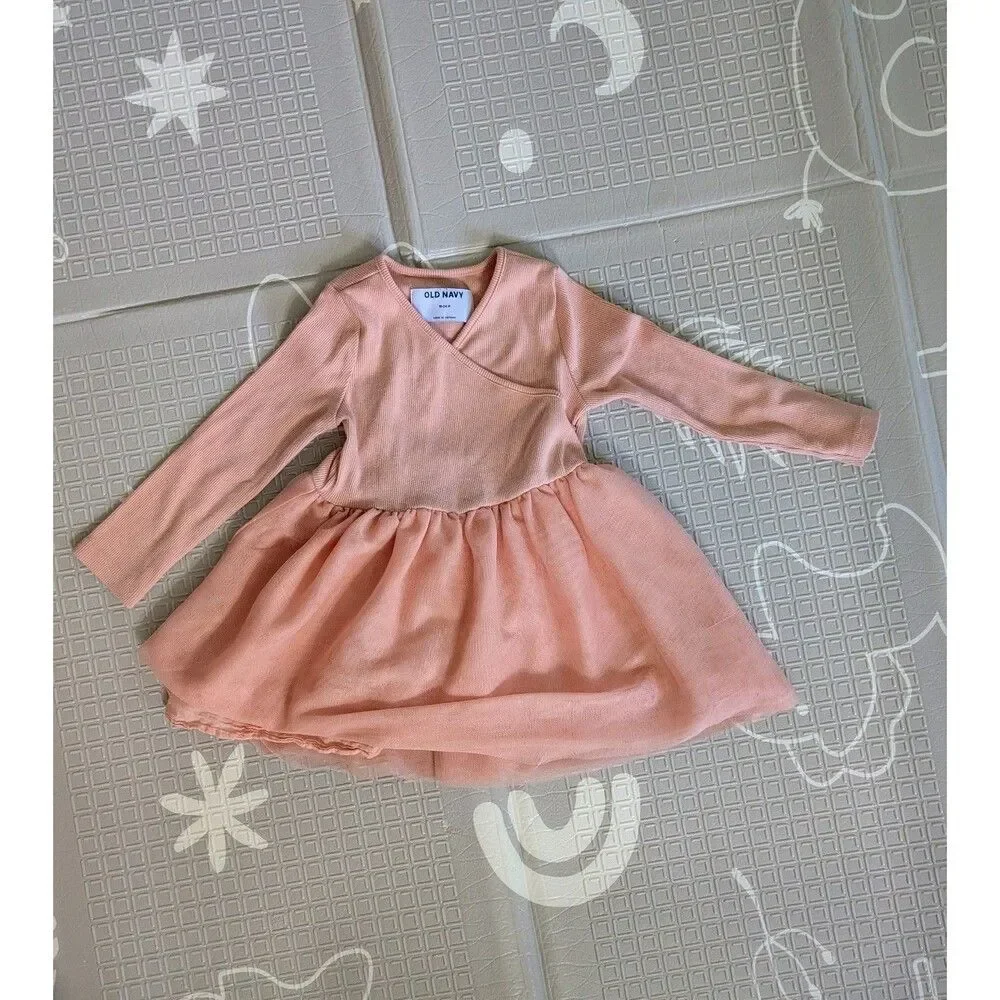 Old Navy Toddler Girl Dresses 18-24M Lot of 3 Pink Peach Black Tulle Party